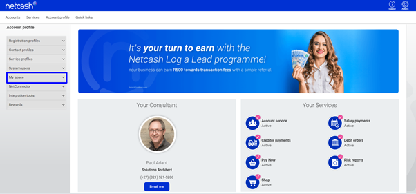 Sign up to netcash shop