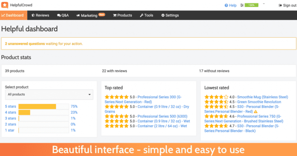 Helpfulcrowd Dashboard preview